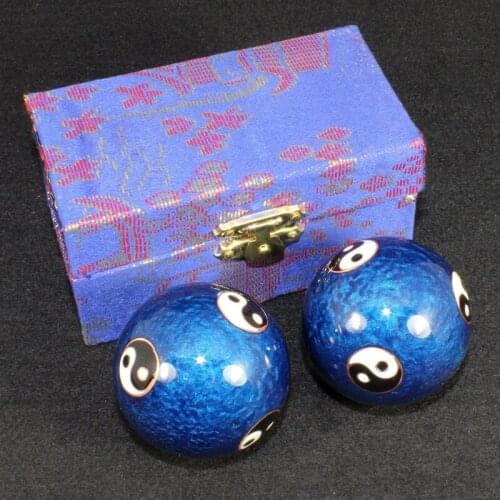 T5EC One Pair Chinese Health Massage Exercise Balls Stress Relieve Toy Health Stress Exercise Balls Craft Collection