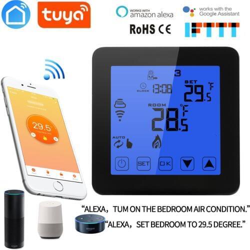 TUYA WiFi Temperature Controller LCD Touch Screen Backlight Water 3A/ Electric Floor Heating 16A Smart Home Room Thermostat