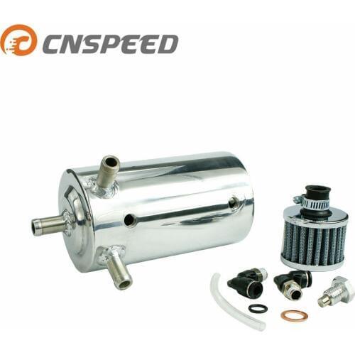 CNSPEED 0.5L Universal Breather Tank & Oil Catch Can Fuel Tank With Breather Filter YC100962