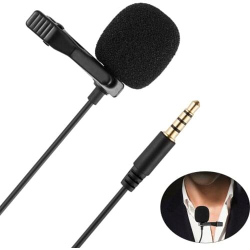 Omnidirectional Capacitance Metal Microphone 3.5mm Jack Lavalier Microphone Mini Audio Mic for Laptop Computer Mobile Phone