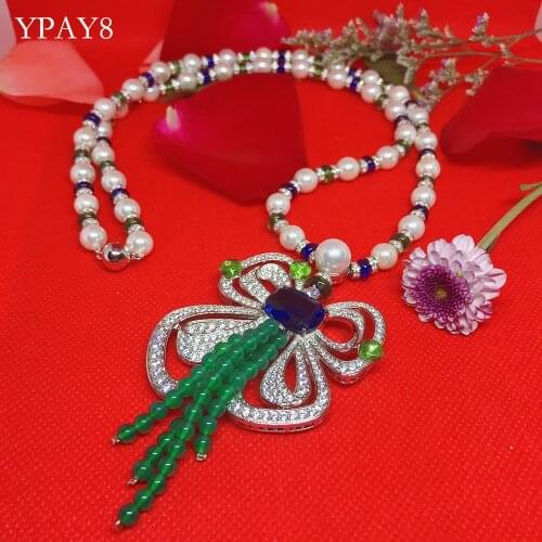 YPAY8 Fashion S925 sterling silver Ladies Hot Brand Colorful Zircon Top Quality For Women Shape Party High-end Necklace Jewelry