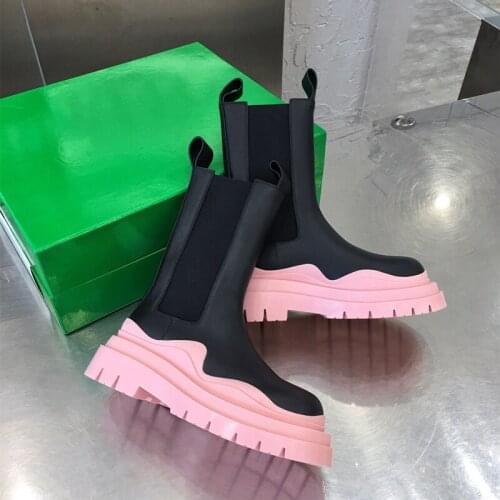 Women Lady flat Platform boots Short boots sexy black pink round Toe fashion MARTIN BOOTS long boots Luxury Designers Brand