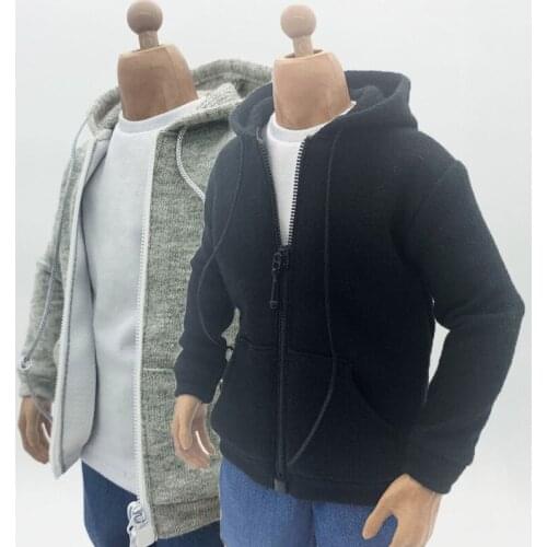 1/6 Scale male soldiers clothes casual sweater hooded coat with zipper fit 12 inches TBL PH action figure dolls