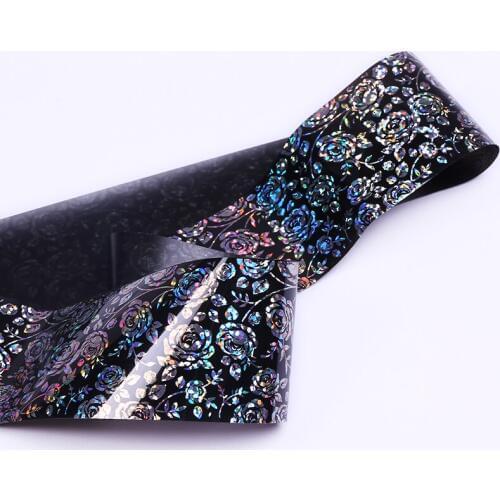 1 Roll Nail Foil 4*100cm Holographic Starry Snowflake Star Rose Lace Flower Holo Laser Foil Paper Nail Art Transfer Sticker