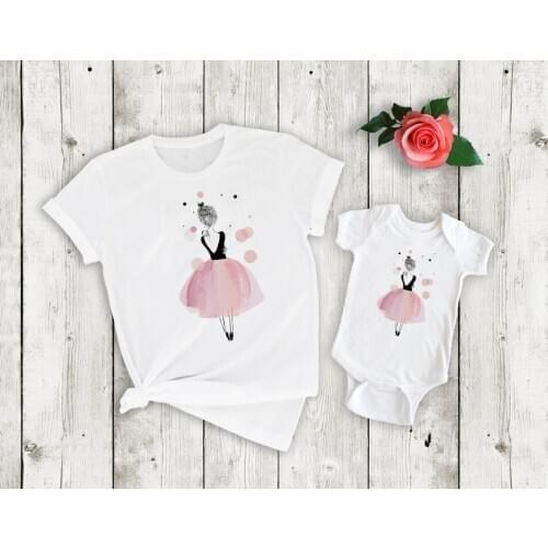 1PC Ballet Dancing mothers day shirts Dance Is My Favorite family matching clothes Short Sleeve T-Shirt