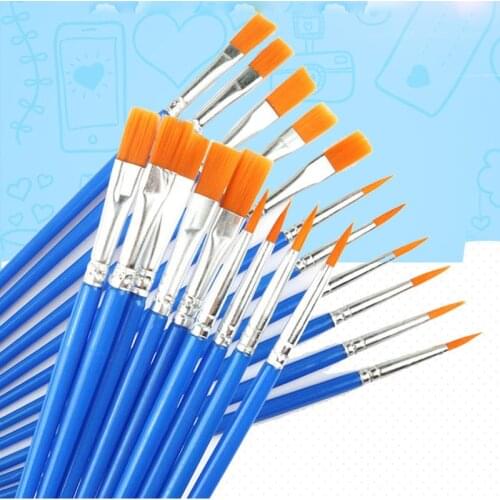 10Pcs/Set Fine Oil Painting Brush Acrylic Painting Digital Painting Childrens Environmental Nylon Brush Row Pen Stationery