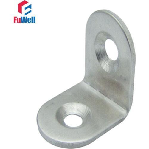 10pcs 30mm x 30mm 90 degree Angle Bracket 1.8mm Thickness Stainless Steel Bed Cabinet Table Furniture Corner Brackets