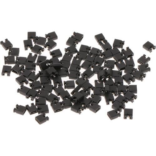 100 Pcs 2.54mm Standard Jumper Blocks Caps For Hard Drive CD DVD Motherboards