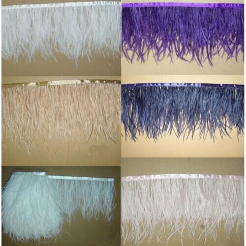 2Meters/Lot 6-8" Multicolor Ostrich Feather Fringe Ostrich Feather Trimming 6 Colours Available,ostrich,ruban plume