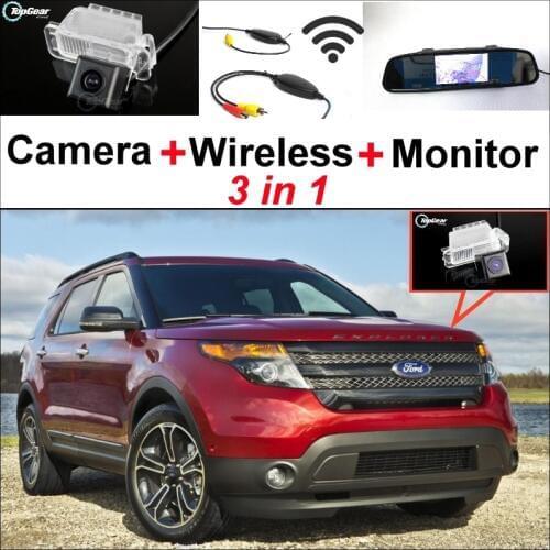 3 in1 Special WiFi Camera + Wireless Receiver + Mirror Monitor Back up Parking System For Ford Explorer Sport U502 MK5 2010~2015