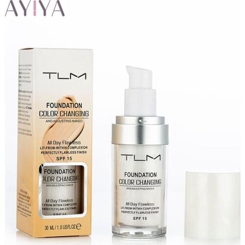 30ml Color Changing Foundation Liquid Nude Face Cover Concealer Long Lasting Moisturizing Brighten Face Makeup Primer