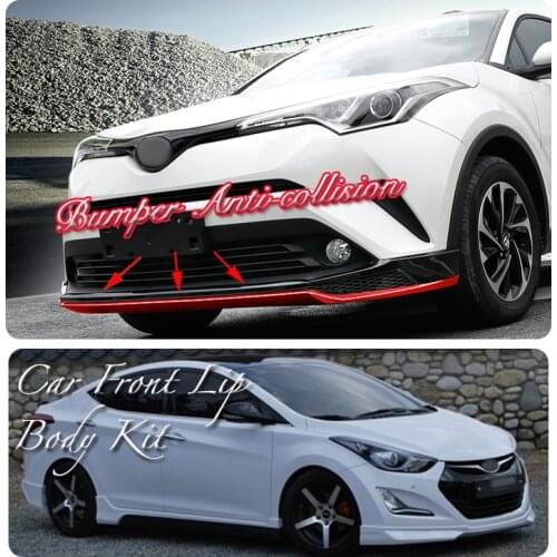 Car Bumper Lip Front Spoiler Skirt Deflector For Hyundai Avante Inokom Elantra GT i35 Neo Fludic Modified Body Kit Hella Flush