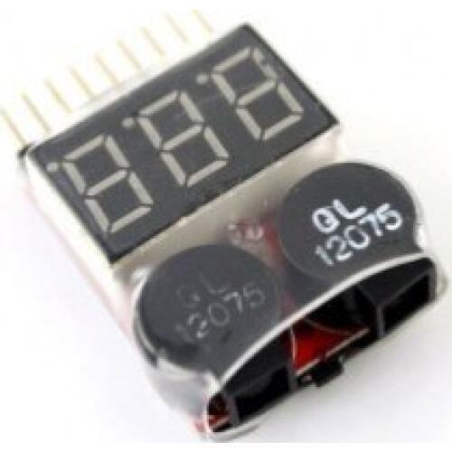 Free Shipping LED 1-8s Lipo Battery Voltage Tester/ Low Voltage Buzzer Alarm (1S support 3.7-30V)