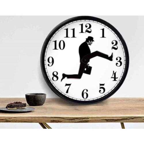 British Comedy Silly Walk Wall Clock Comedian Home Decor Ballet Dancer Wall Clock Watch Funny Walking Silent Mute Clock Dropship