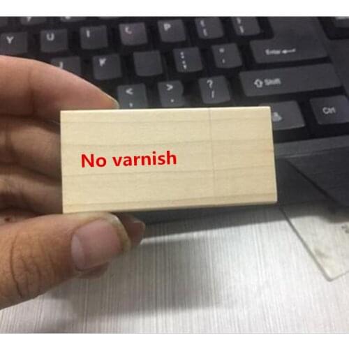 Custom logo New (No Varnish) Wooden Square USB 2.0 Memory flash stick pen drive (Over 15 pcs free logo)