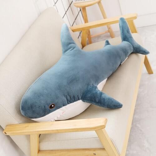 80-140cm Shark Plush Toys Stuffed Toy Shark Kids Children Toys Boys Cushion Girls Animal Reading Pillow for Xmas Birthday Gifts