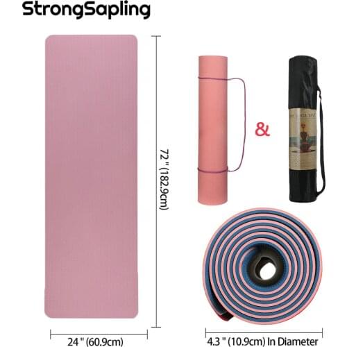 1830*610*6mm TPE Yoga Double Layer Non-Slip Mat Yoga Exercise Pad For Fitness Gymnastics and Pilates Yoga Mats Gymnastics Mat