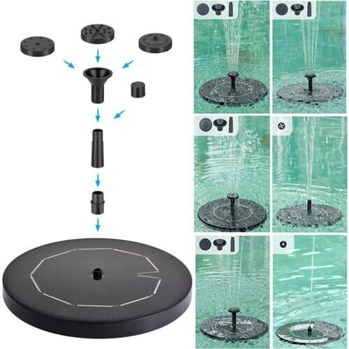 Solar Powered Fountain Garden Pool Pond Solar Panel Floating Fountain Garden Decoration Water Fountain Drop Shipping