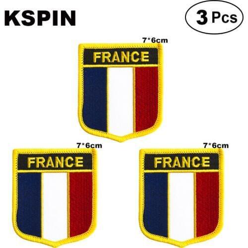 France Shiled Shape flag patches national flag patches for Cothing DIY Decoration