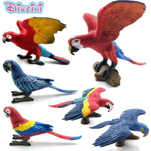 Simulation Forest wild Mini Parrot bird Home decor ornaments decoration animal model figurine garden action figure Plastic Toys
