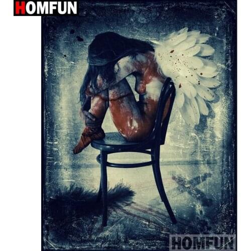 HOMFUN Full Square/Round Drill 5D DIY Diamond Painting "Woman chair" Embroidery Cross Stitch 5D Home Decor Gift A15344