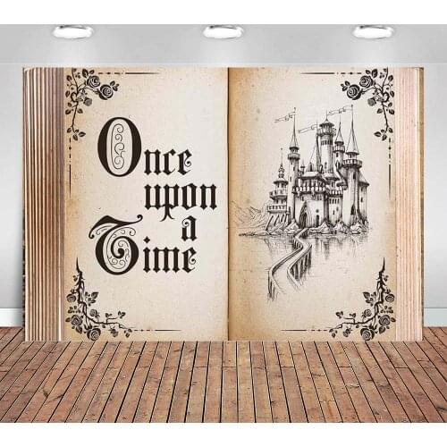 Fairytale Book Once Upon A Time Photography Backdrop Castle Princess Romantic Wedding Baby Shower Birthday Party Background