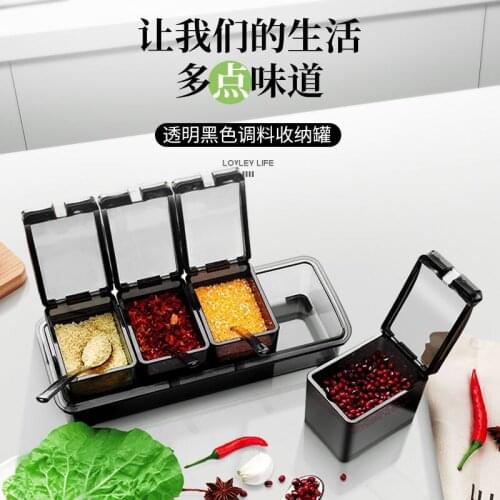 Kitchen supplies seasoning jars imitation crystal seasoning bottle seasoning box salt shaker set household storage condiment jar