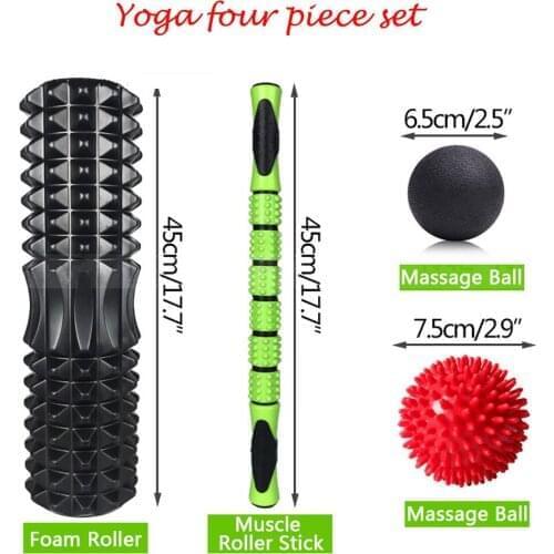 Yoga Column Massage Stick Combination Set Foam Shaft Fascia Ball Rotating Ball Massage Relaxation Roller Yoga Equipment