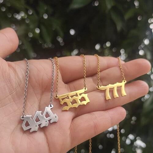 Minimalist 111 222 333 444 555 777 888 999 666 Devil Necklace Stainless Steel Angel Number Necklaces Pendant Charms Jewelry