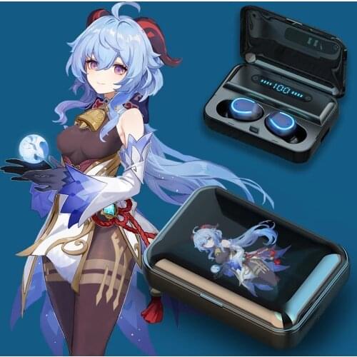 Genshin Impact Bluetooth earphones ZhongLi Xiao Klee Venti Keqing Barbara Mona Razor cosplay For Android Wireless Earbuds 5.0 HD