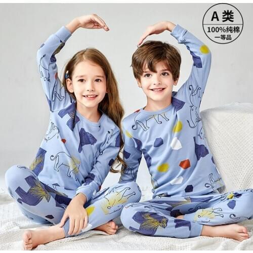 2021 Children Boys Dinosaur Pajamas Sets Toddler Girls Pyjamas Kids Clothes Long Sleeve Sleepwear Child Baby Rex Cotton Pijamas