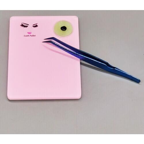 Acrylic Eyelash Extension Pallet Tool Round Jade Stone Extension Eye Lash Tray Pallet Holder Display Organizer Grafting Pad Pink