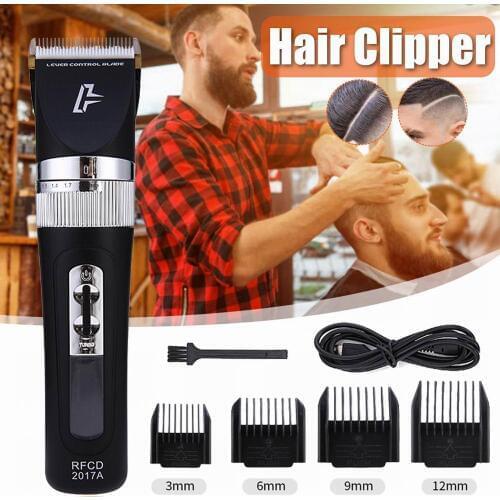 Professional Hair Clipper for Men Rechargeable Hair Grooming Kit LCD Display with 4 Guide Combs Titanium ceramic blade Hair