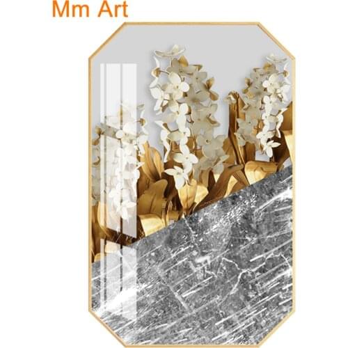 Simple Modern Living Room Decorative Painting Light Luxury Leaf Dining Room Background Wall Crystal Porcelain Hanging Painting