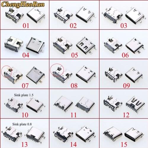 10pcs Micro Usb Jack 6Pin 16pin Type-C Female SMT Connector Usb3.1 For Mobile Phone Mini Usb Jack Connector Charging Socket