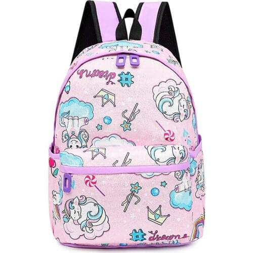 Fashion New Unicorn Print Backpack Water Repellent Insulation Package Backpack Leisure Travel Large Capacity Student Bag