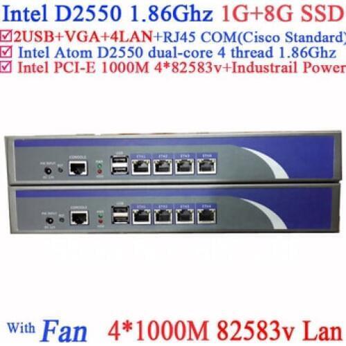 Network servers with Intel D2550 1.86Ghz 1G RAM 8G SSD support ROS RouterOS Mikrotik PFSense Panabit Wayos