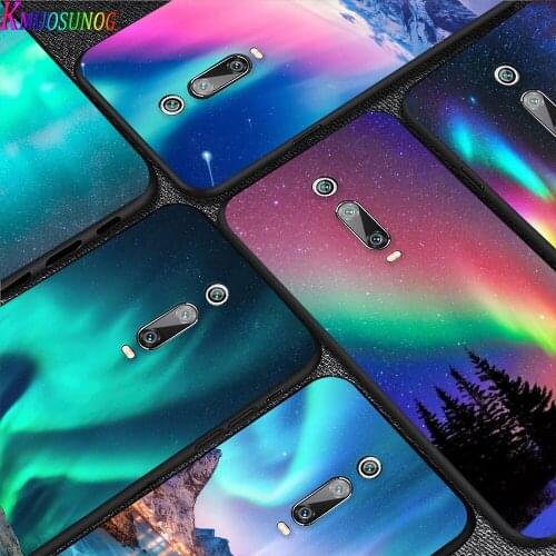 Romantic Northern Lights For Xiaomi Redmi 4X 5 5A 6 6A 7 7A K20 8 8A GO 10X Plus Pro (4G/5G) Silicone Soft Black Phone Case