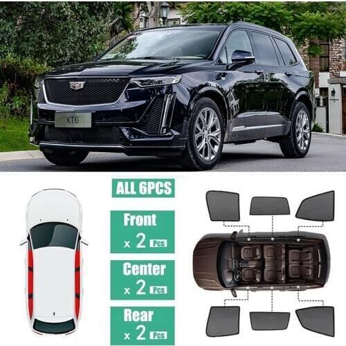 For Cadillac XT6 2019-2020 Window Sunshade UV Protection Ray Blocking Mesh Laser Block Black Net Yarn