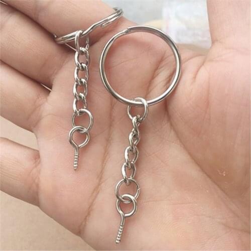20Pcs Screw Eye Pin Key Chains With Open Jump Ring Chain Extender Jewelry Making 85LB