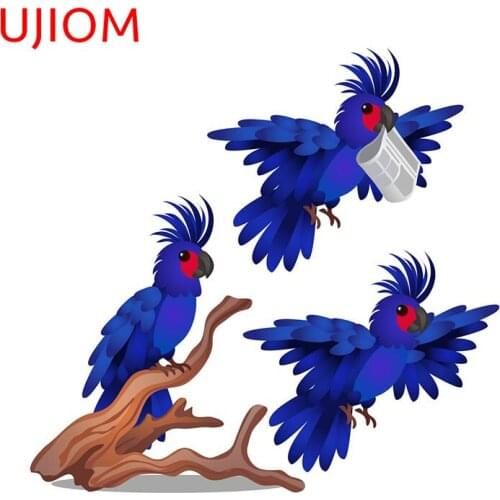 UJIOM Blue Parrot Childrens Bedroom Decoration Wall Stickers Living Room Decoration Bedroom Accessories Decorative Decals