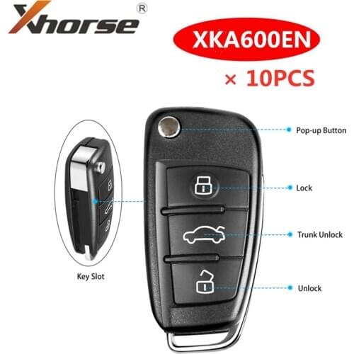 XHORSE VVDI2 for Audi A6L Q7 Type Universal Remote Key 3 Buttons XKA600EN 10pcs / lot