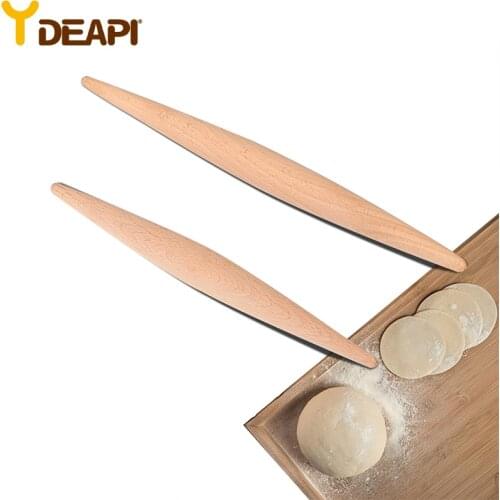 YDEAPI 23cm/28cm Dough Roller Wood Non-Stick Double Tip Fondant Cake Pasta Dumpling Skin Maker Bakeware Rolling Pin Cooking Tool