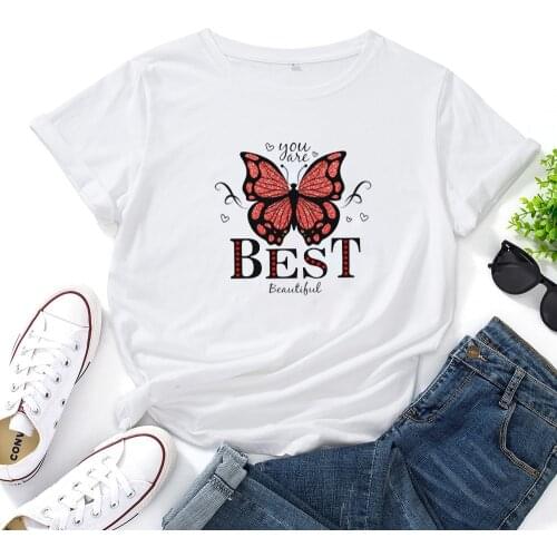 You Are Best Graphic Tees Women Beautiful Butterfly Women Tshirt Casual Camisas Mujer Fashion Summer T-shirt Women
