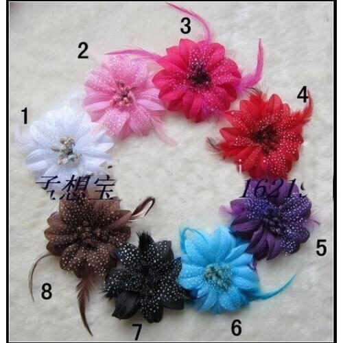 500pcs/lot Christmas flowers +1.5 inch headband hair accessories headwear 8 -color