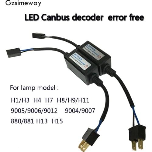 Car Canbus LED Decoder H11 H1 H3 H7 H4 Hb3 Hir2 hb4 H8 Lamp Computer Warning Canceler H13 H15 Error Free Anti Flicer Resistor