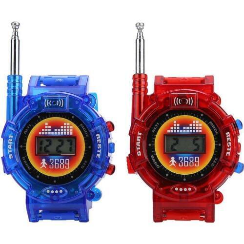 2pcs 7 In 1 Walkie Talkies Watch Electronic Radio Interphone Watch Kids Outdoor Toy Gift Child Game Gadget Transformer Watches