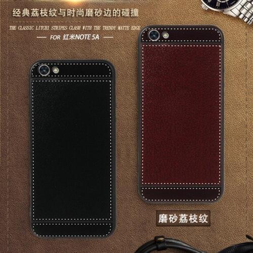 Smile Case for Xiaomi Redmi Note 5A Case leather Soft Black silicone Classic litchi stripes Capa Redmi Note 5A 2GB 16GB Funda