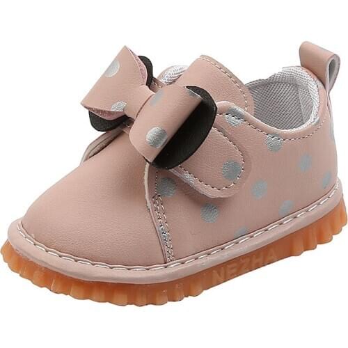 Breathable Baby Shoes Leather Anti Slip Butterfly Soft Bottom British Style Kids Shoes Girl Zapatos Ninas First Walkers BE50SH