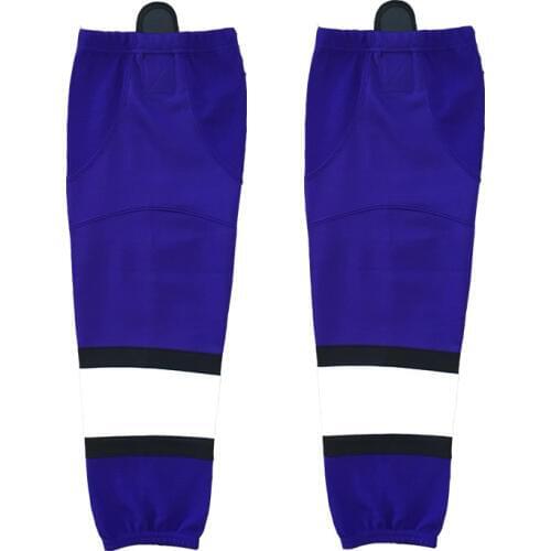 COLDINDOOR 100% Polyester blue Ice Hockey Socks Cheap Shin Guards W046